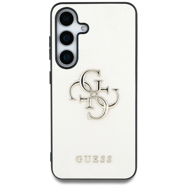 Guess Grained Big 4G Logo Small Classic Logo case for Samsung Galaxy S25 beigeeng
