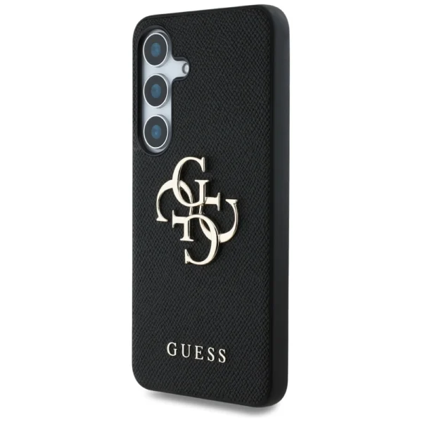 Guess Grained Big 4G Logo Small Classic Logo case for Samsung Galaxy S25 Plus blackeng