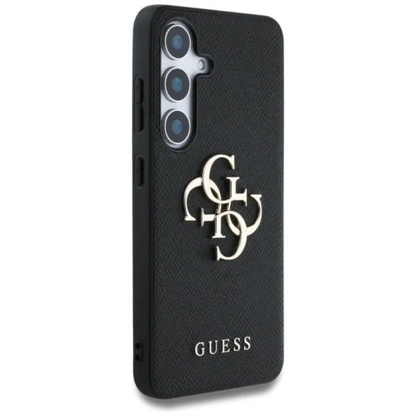 Guess Grained Big 4G Logo Small Classic Logo case for Samsung Galaxy S25 Plus blackeng