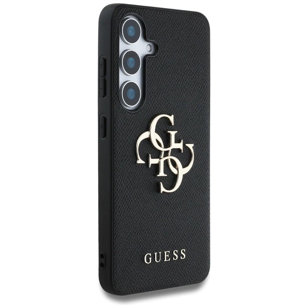 Guess Grained Big 4G Logo Small Classic Logo case for Samsung Galaxy S25 Plus blackeng