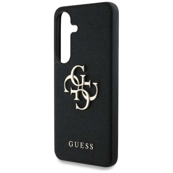 Guess Grained Big 4G Logo Small Classic Logo case for Samsung Galaxy S25 Plus blackeng
