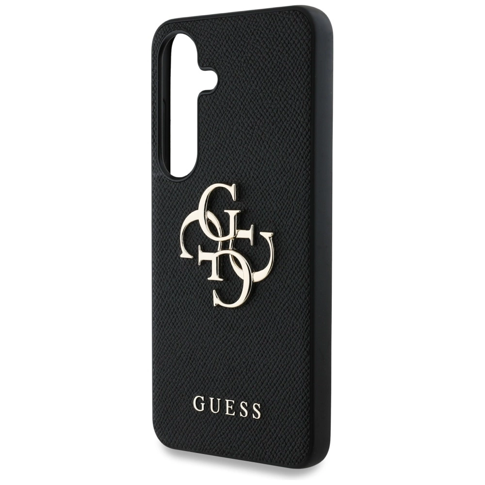 Guess Grained Big 4G Logo Small Classic Logo case for Samsung Galaxy S25 Plus blackeng