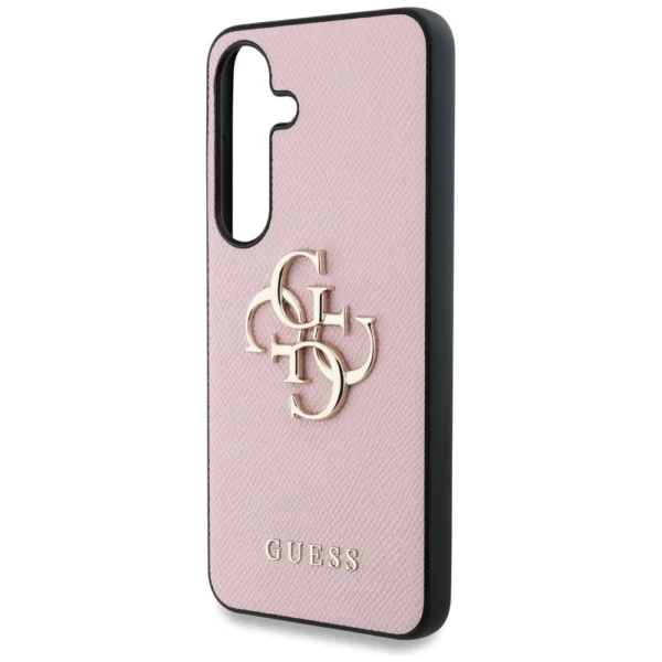 Guess Grained Big 4G Logo Small Classic Logo case for Samsung Galaxy S25 pinkeng