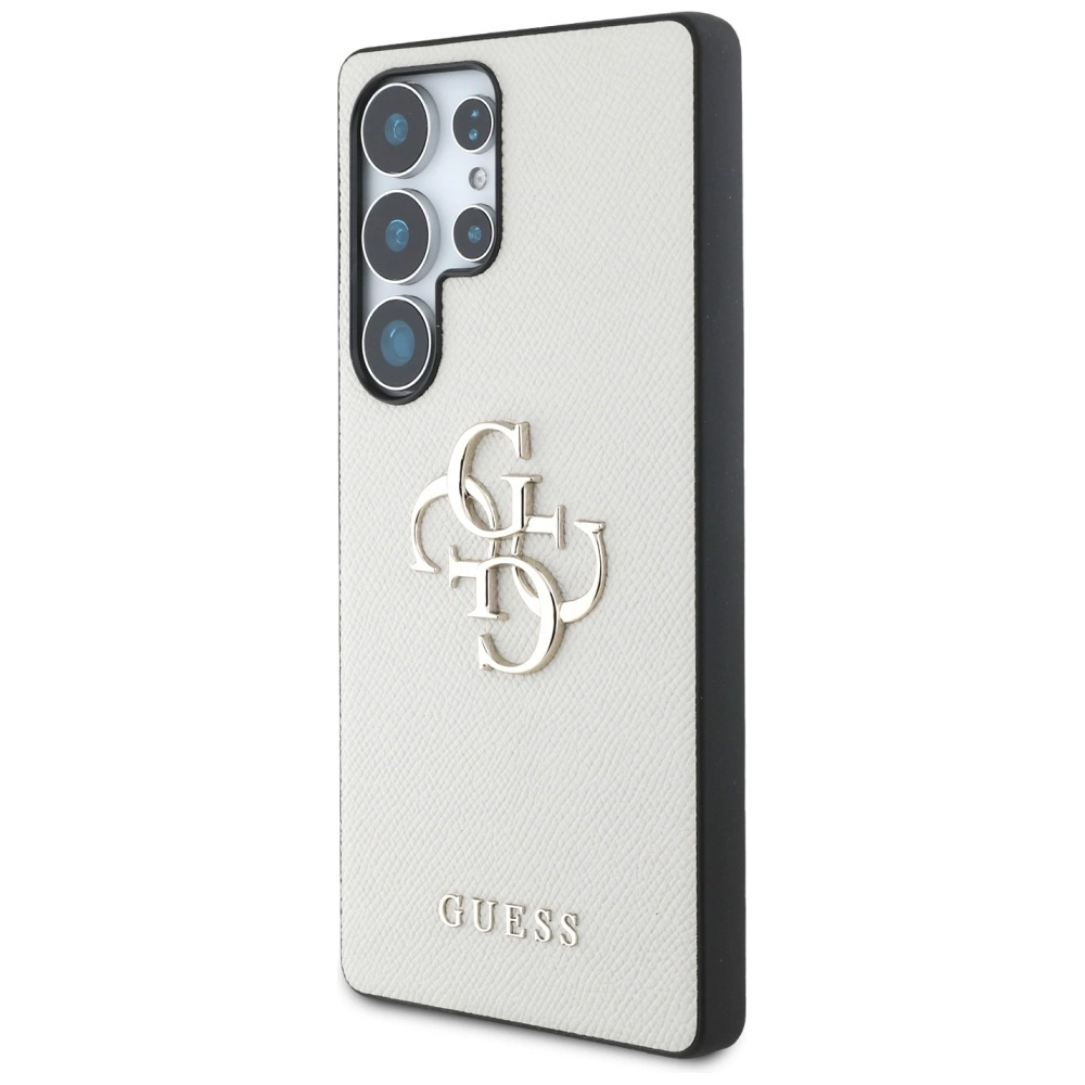 Guess Grained Big 4G Logo Small Classic Logo Case for Samsung Galaxy S25 Ultra beigeeng
