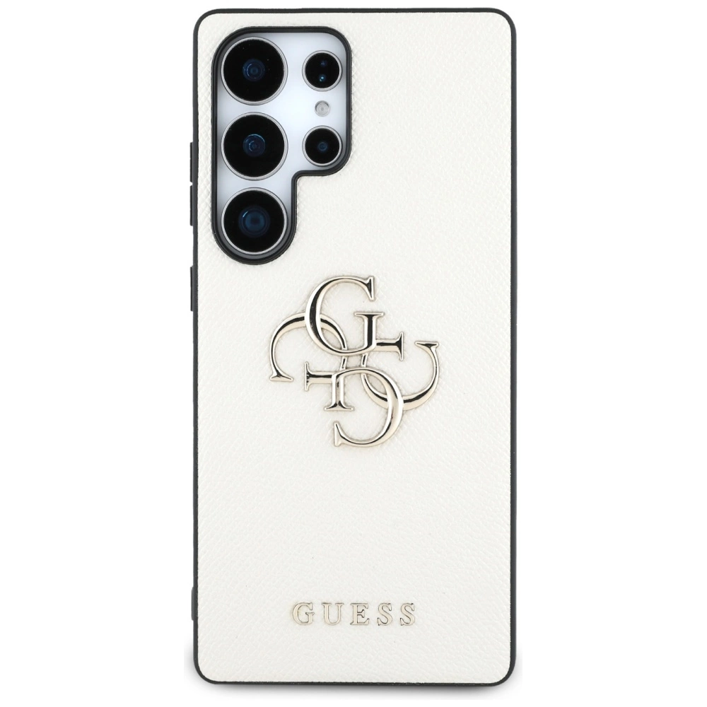 Guess Grained Big 4G Logo Small Classic Logo Case for Samsung Galaxy S25 Ultra beigeeng