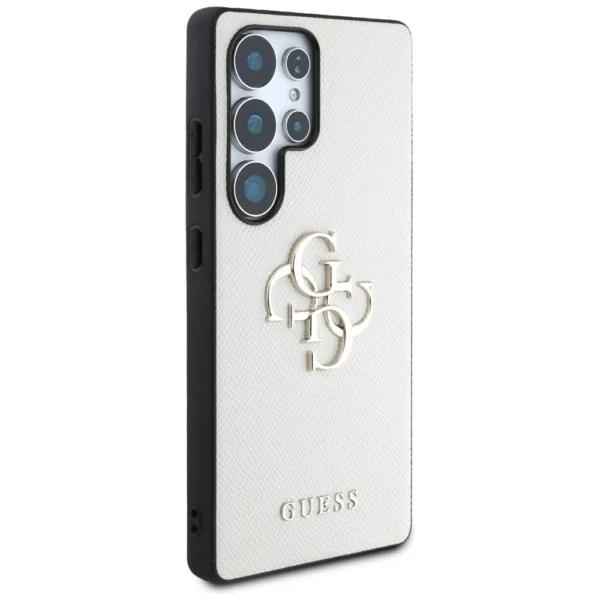 Guess Grained Big 4G Logo Small Classic Logo Case for Samsung Galaxy S25 Ultra beigeeng