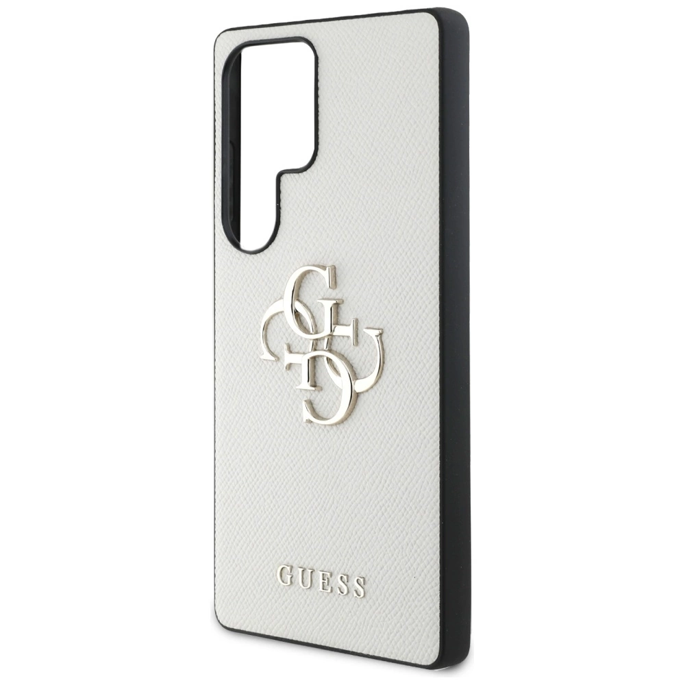 Guess Grained Big 4G Logo Small Classic Logo Case for Samsung Galaxy S25 Ultra beigeeng