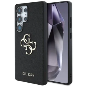 Guess Grained Big 4G Logo Small Classic Logo case for Samsung Galaxy S25 Ultra blackeng