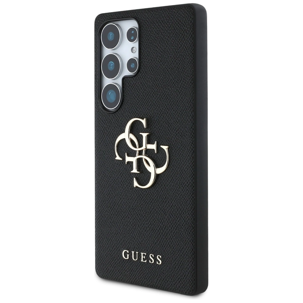 Guess Grained Big 4G Logo Small Classic Logo case for Samsung Galaxy S25 Ultra blackeng