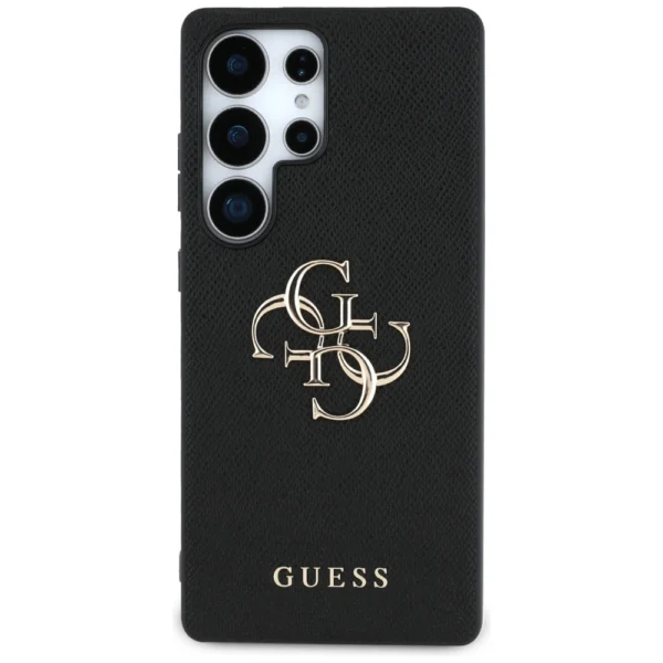 Guess Grained Big 4G Logo Small Classic Logo case for Samsung Galaxy S25 Ultra blackeng