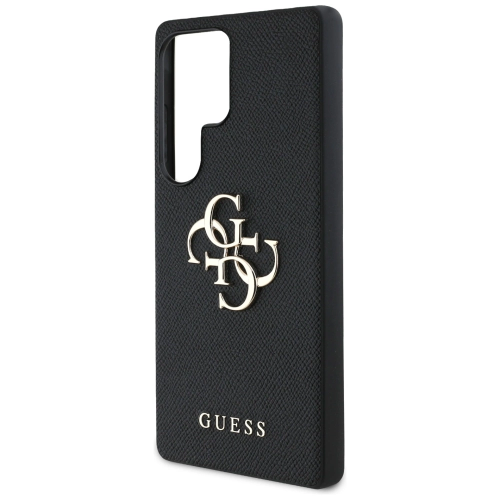 Guess Grained Big 4G Logo Small Classic Logo case for Samsung Galaxy S25 Ultra blackeng