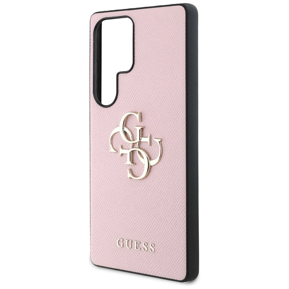 Guess Grained Big 4G Logo Small Classic Logo Case for Samsung Galaxy S25 Ultra pinkeng