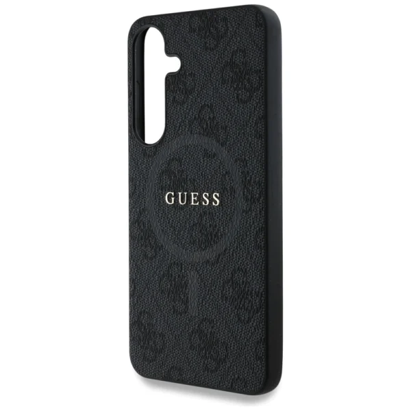 Guess Leather 4G Colored Ring Classic Logo MagSafe Case Samsung Galaxy S25 Plus blackeng