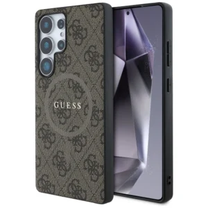 Guess Leather 4G Colored Ring Classic Logo MagSafe Case Samsung Galaxy S25 Ultra browneng