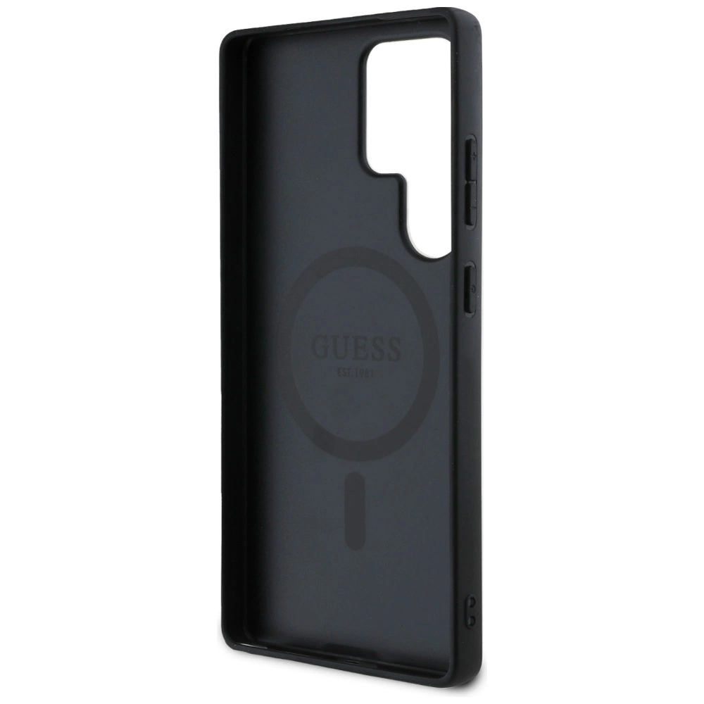 Guess Leather 4G Colored Ring Classic Logo MagSafe Case Samsung Galaxy S25 Ultra browneng