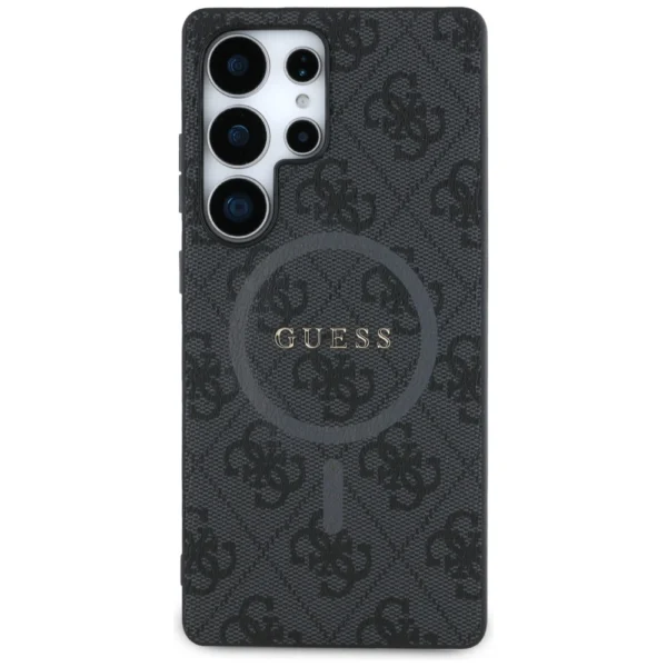 Guess Leather 4G Colored Ring Classic Logo MagSafe Case Samsung Galaxy S25 Ultra blackeng