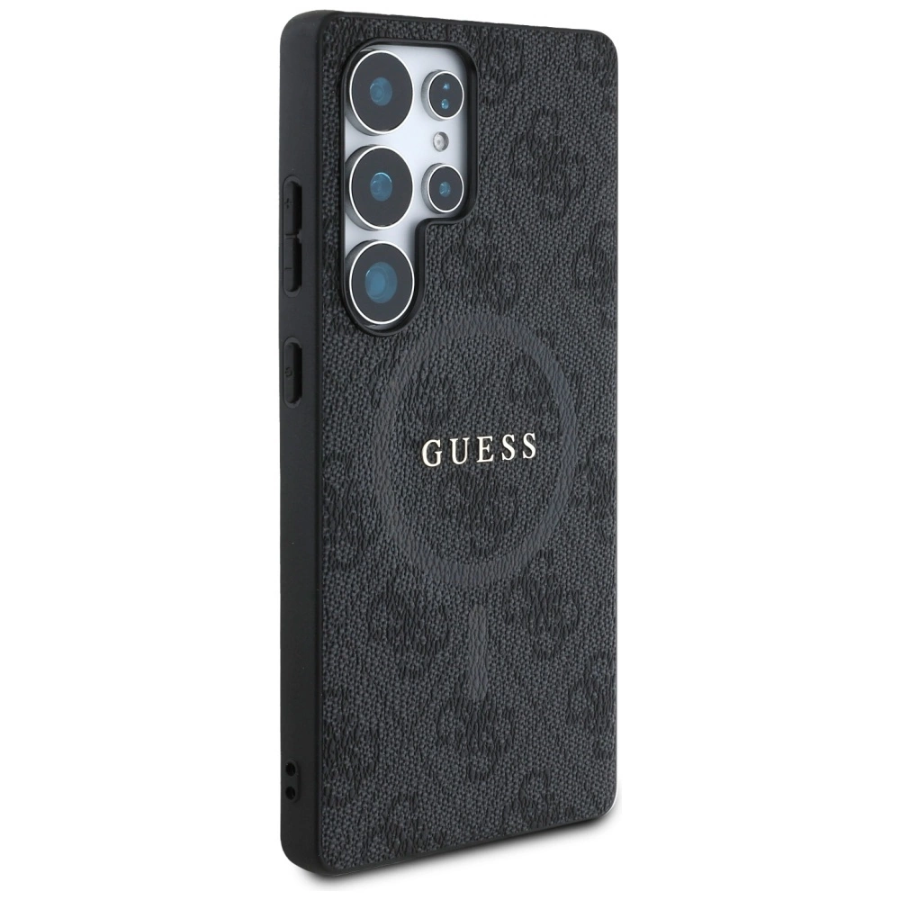 Guess Leather 4G Colored Ring Classic Logo MagSafe Case Samsung Galaxy S25 Ultra blackeng