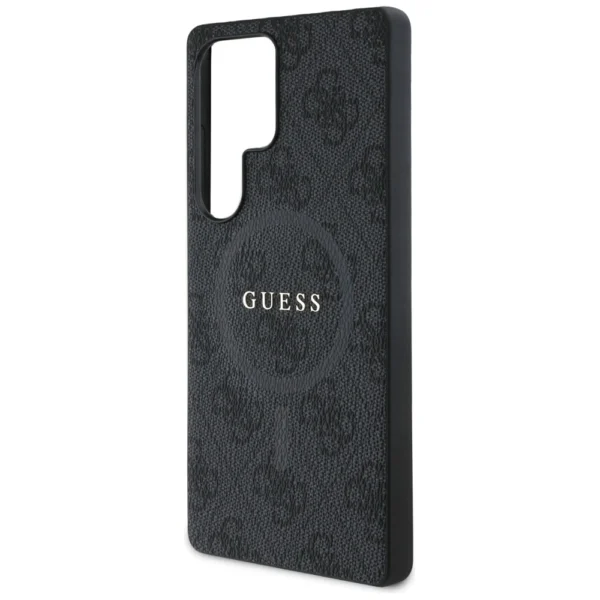 Guess Leather 4G Colored Ring Classic Logo MagSafe Case Samsung Galaxy S25 Ultra blackeng