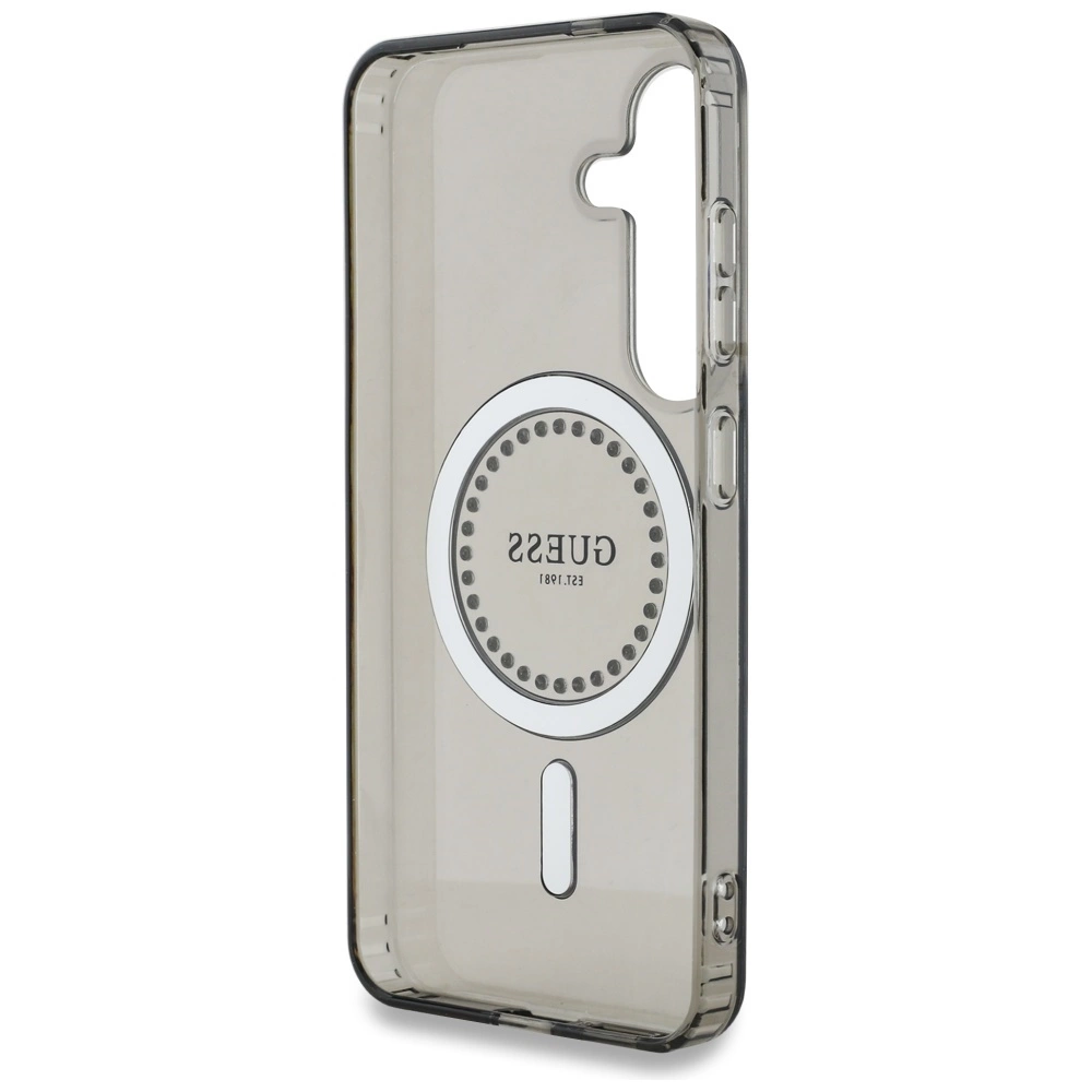 Guess Rhinestones Printed Classic Logo MagSafe Samsung Galaxy S25 case blackeng