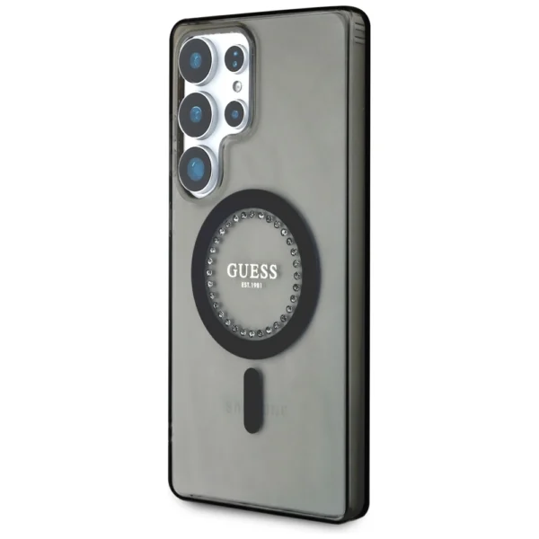 Guess Rhinestones Printed Classic Logo MagSafe Samsung Galaxy S25 Ultra case blackeng