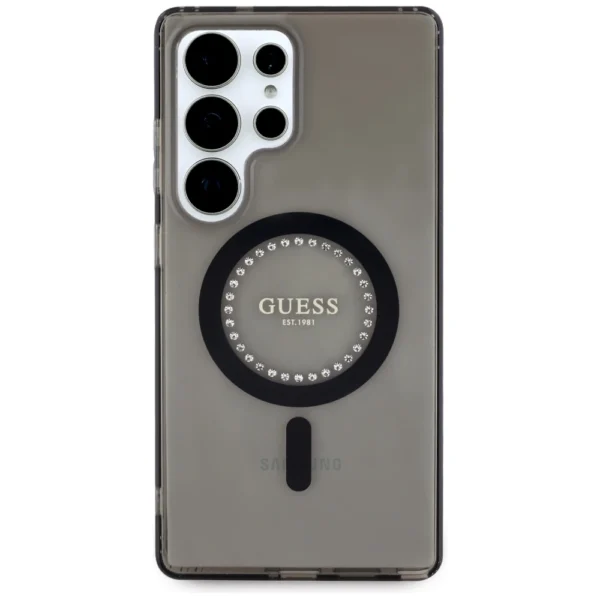 Guess Rhinestones Printed Classic Logo MagSafe Samsung Galaxy S25 Ultra case blackeng