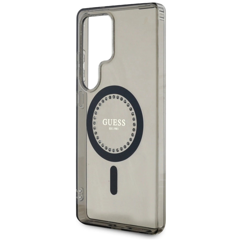 Guess Rhinestones Printed Classic Logo MagSafe Samsung Galaxy S25 Ultra case blackeng