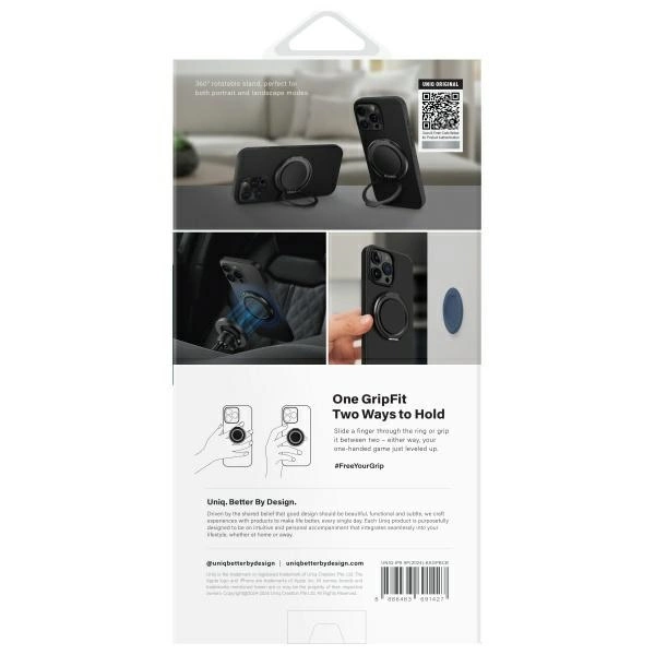 Uniq Keva Air iPhone 16 Pro Max 6.9" Magclick Charging case black/carbon blackeng