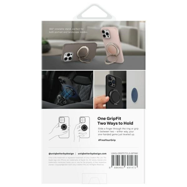 Uniq Gripfit 360 Magnetic Mount&Kickstand Magnetic Holder pink/blush pinkeng