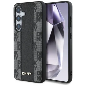 DKNY Leather Checkered Pattern MagSafe Case for Samsung Galaxy S25 Blackeng