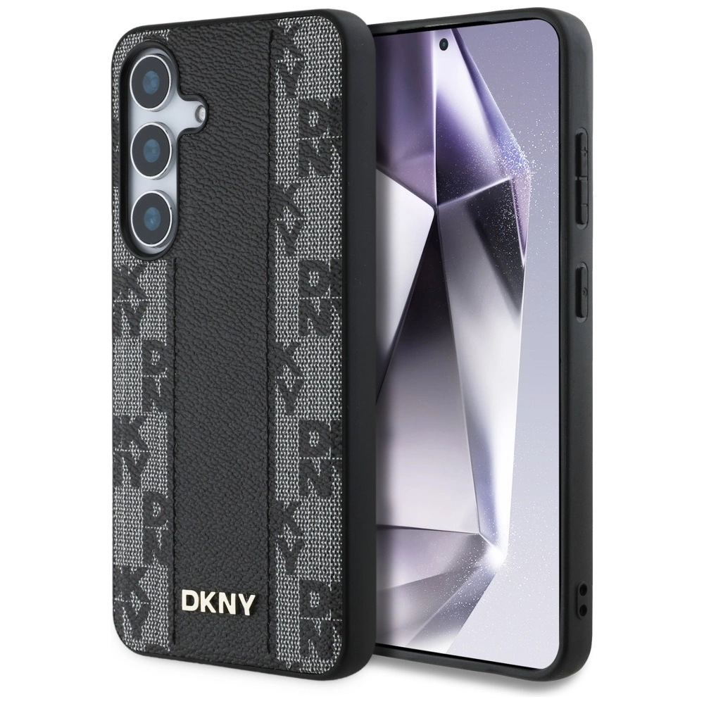 DKNY Leather Checkered Pattern MagSafe Case for Samsung Galaxy S25 Blackeng