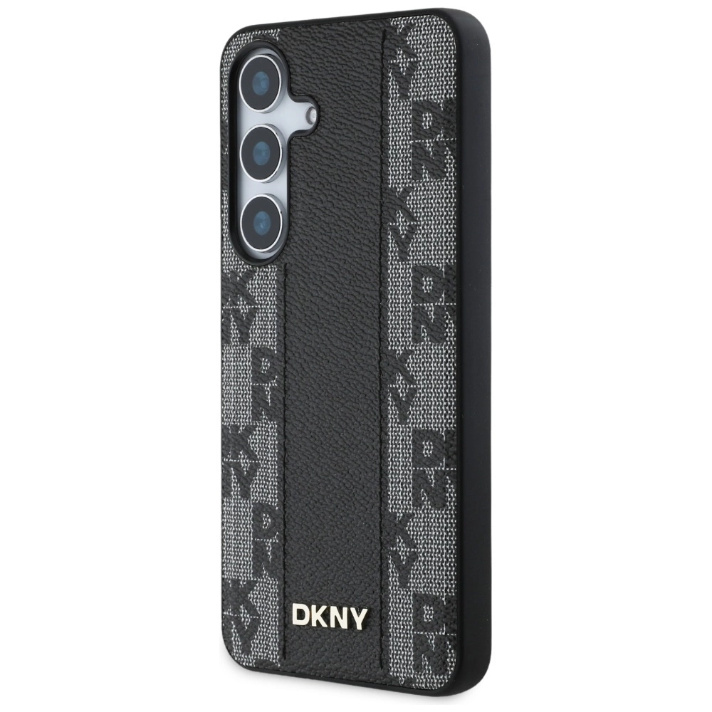 DKNY Leather Checkered Pattern MagSafe Case for Samsung Galaxy S25 Blackeng
