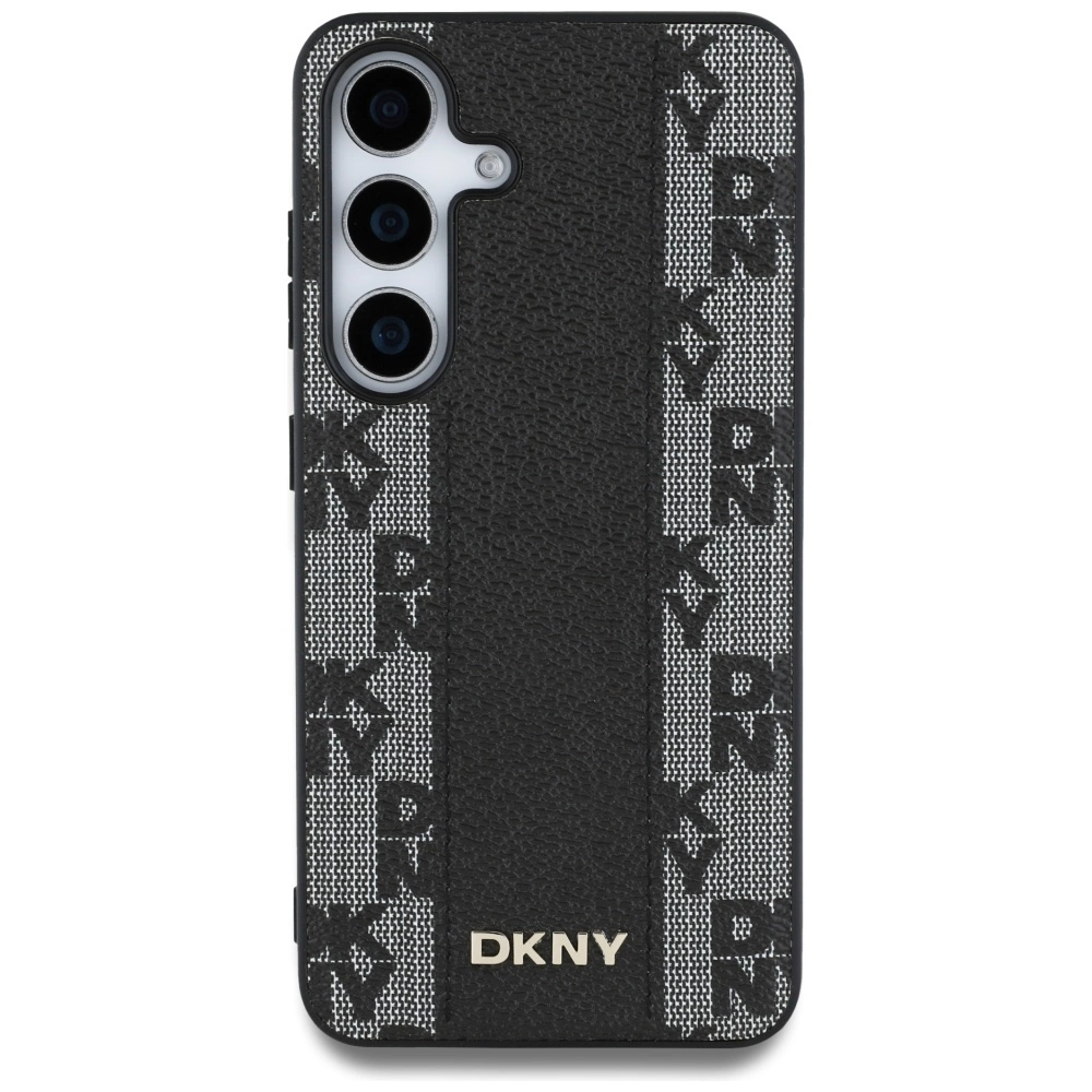 DKNY Leather Checkered Pattern MagSafe Case for Samsung Galaxy S25 Blackeng