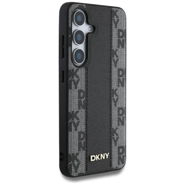 DKNY Leather Checkered Pattern MagSafe Case for Samsung Galaxy S25 Blackeng