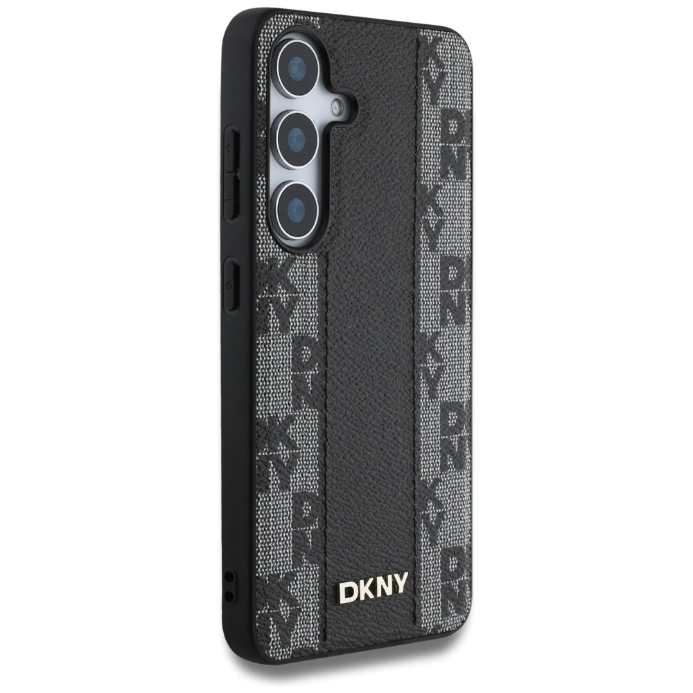 DKNY Leather Checkered Pattern MagSafe Case for Samsung Galaxy S25 Blackeng