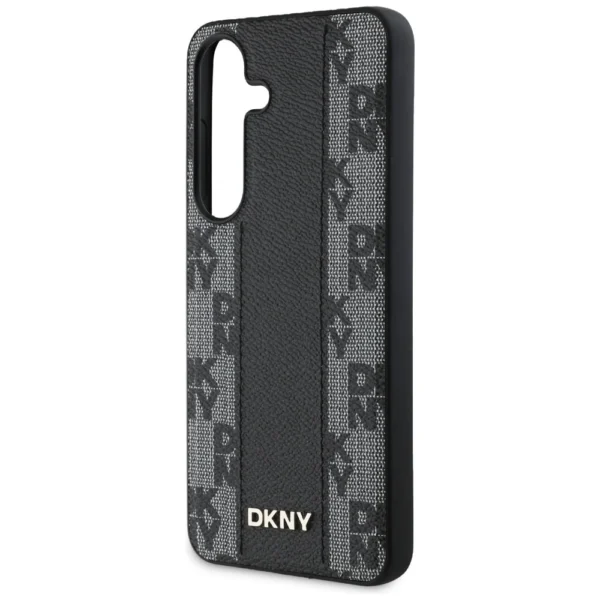 DKNY Leather Checkered Pattern MagSafe Case for Samsung Galaxy S25 Blackeng