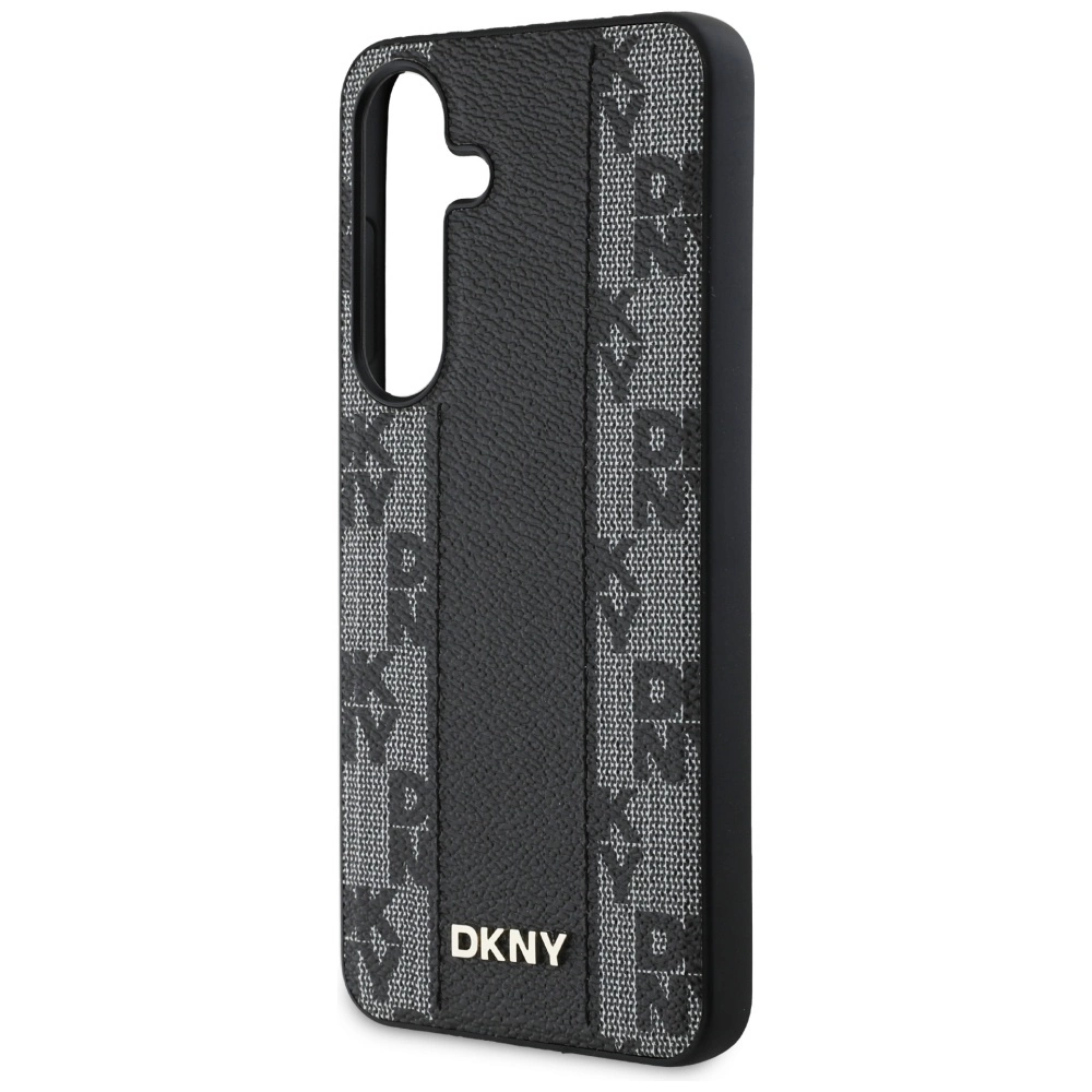 DKNY Leather Checkered Pattern MagSafe Case for Samsung Galaxy S25 Blackeng