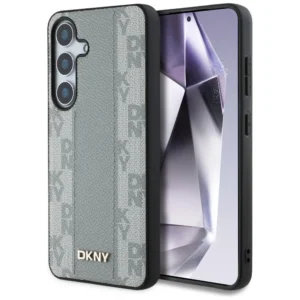 DKNY Leather Checkered Pattern MagSafe case for Samsung Galaxy S25 taupeeng
