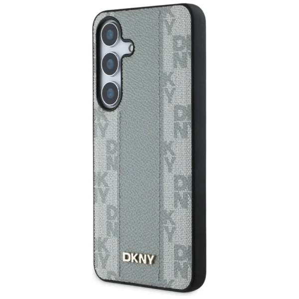 DKNY Leather Checkered Pattern MagSafe case for Samsung Galaxy S25 taupeeng