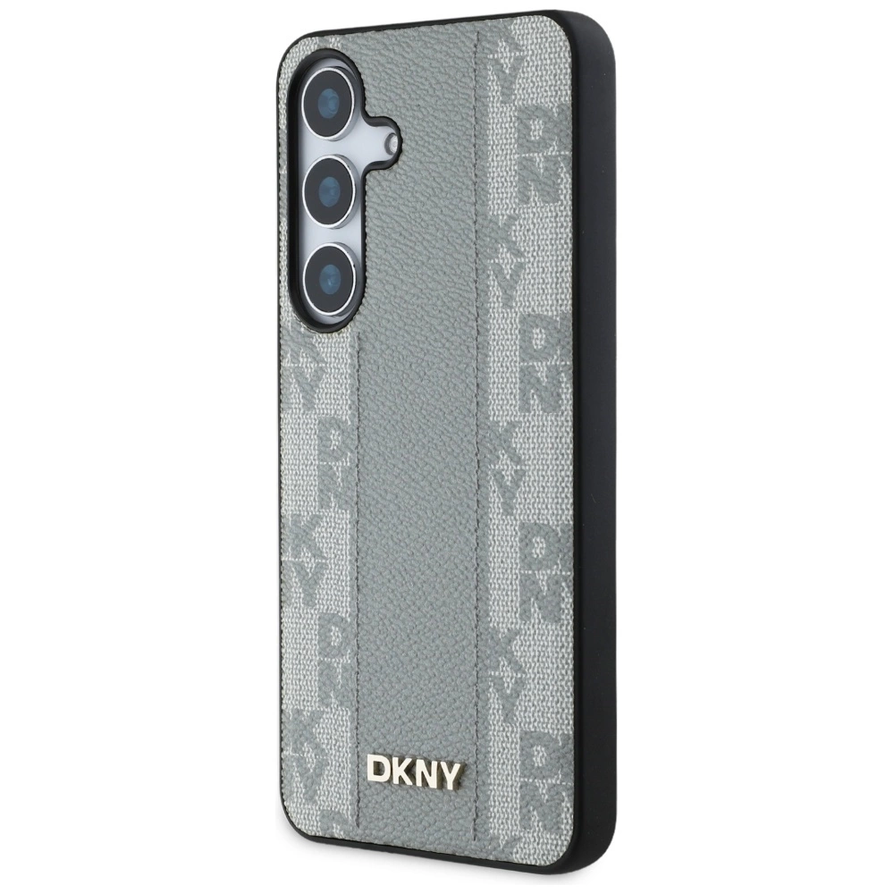DKNY Leather Checkered Pattern MagSafe case for Samsung Galaxy S25 taupeeng