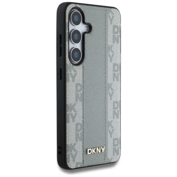 DKNY Leather Checkered Pattern MagSafe case for Samsung Galaxy S25 taupeeng