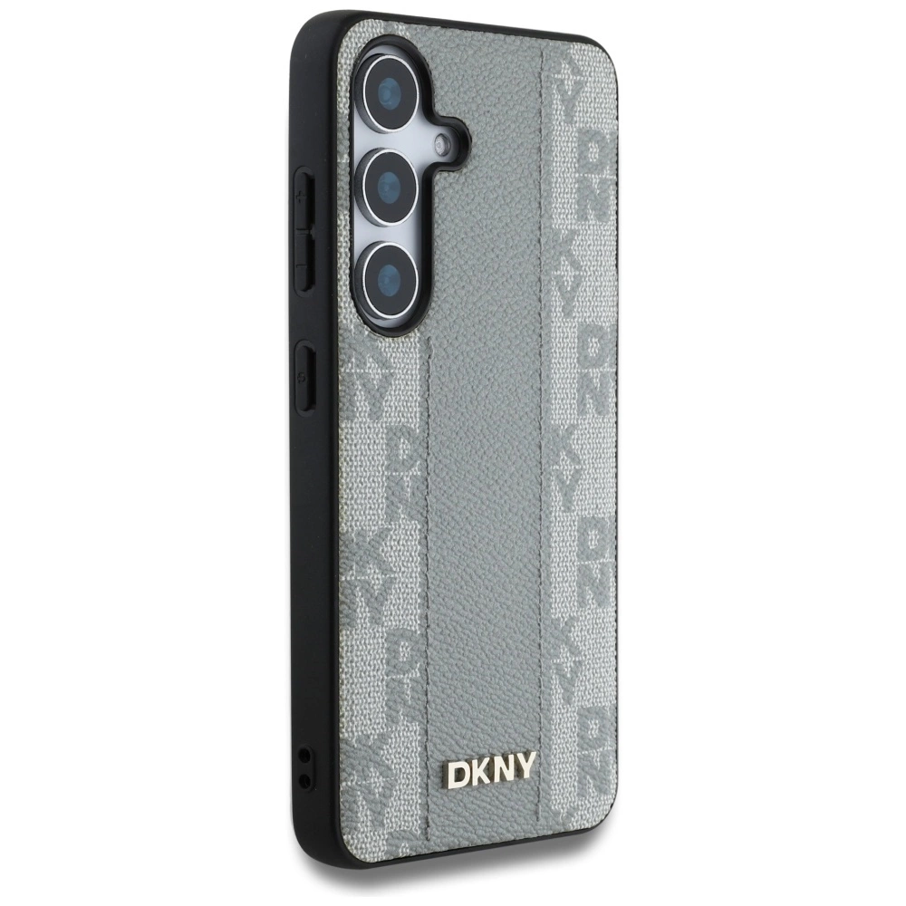 DKNY Leather Checkered Pattern MagSafe case for Samsung Galaxy S25 taupeeng