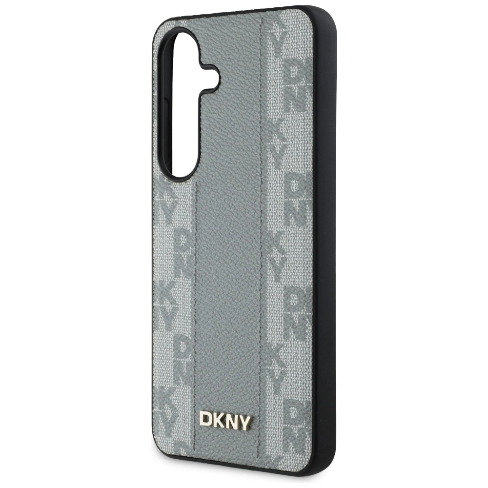 DKNY Leather Checkered Pattern MagSafe case for Samsung Galaxy S25 taupeeng