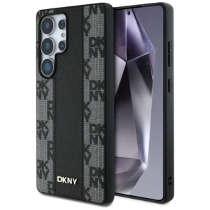 DKNY Leather Checkered Pattern MagSafe Case for Samsung Galaxy S25 Ultra Blackeng