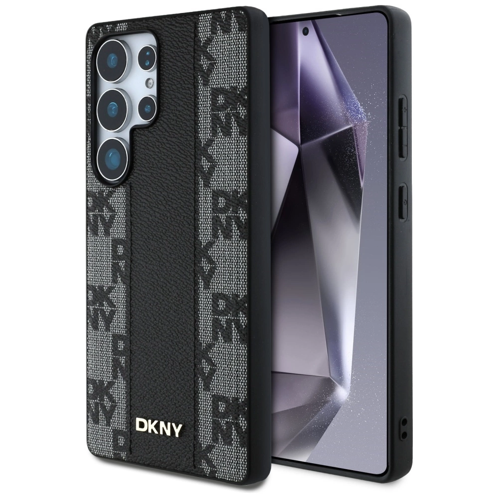 DKNY Leather Checkered Pattern MagSafe Case for Samsung Galaxy S25 Ultra Blackeng