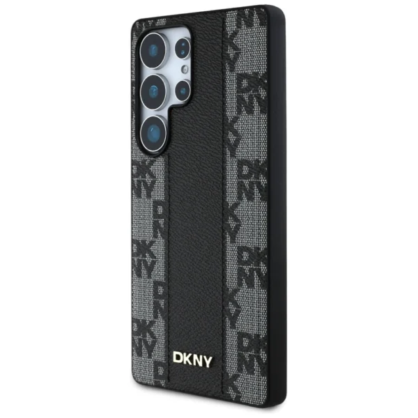 DKNY Leather Checkered Pattern MagSafe Case for Samsung Galaxy S25 Ultra Blackeng