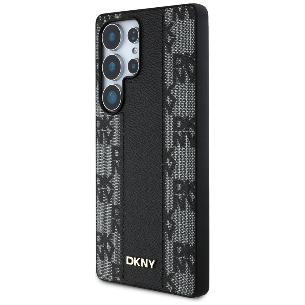 DKNY Leather Checkered Pattern MagSafe Case for Samsung Galaxy S25 Ultra Blackeng