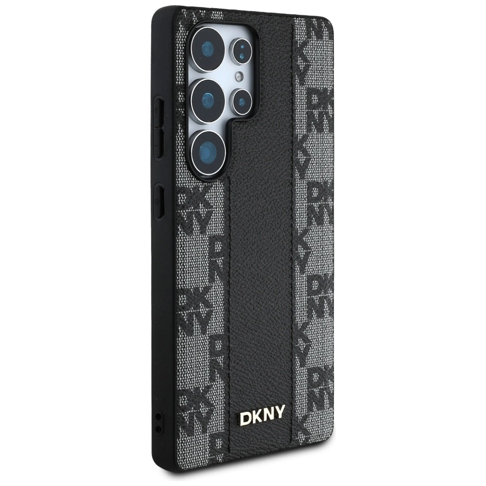 DKNY Leather Checkered Pattern MagSafe Case for Samsung Galaxy S25 Ultra Blackeng