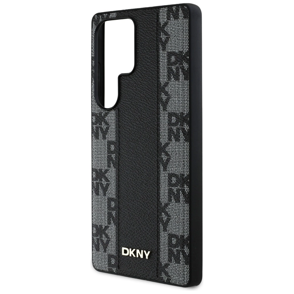 DKNY Leather Checkered Pattern MagSafe Case for Samsung Galaxy S25 Ultra Blackeng