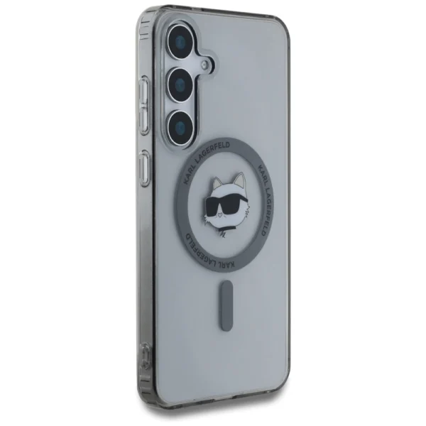 Karl Lagerfeld Button Choupette Head Printed Logo MagSafe Samsung Galaxy S25 Plus case blackeng