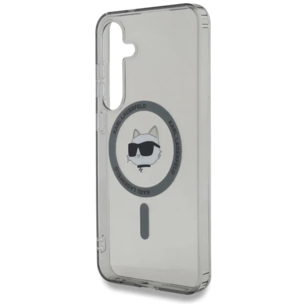 Karl Lagerfeld Button Choupette Head Printed Logo MagSafe Samsung Galaxy S25 Plus case blackeng